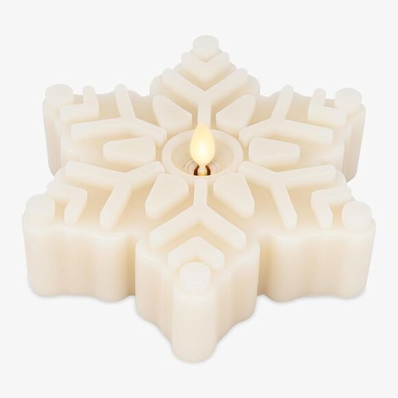Luminara Swan Flameless Candle Snowflake Tealight LED Candle, 6.5" x 2" - Ivory - Picture 1 of 4